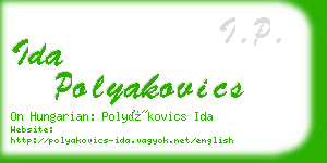 ida polyakovics business card